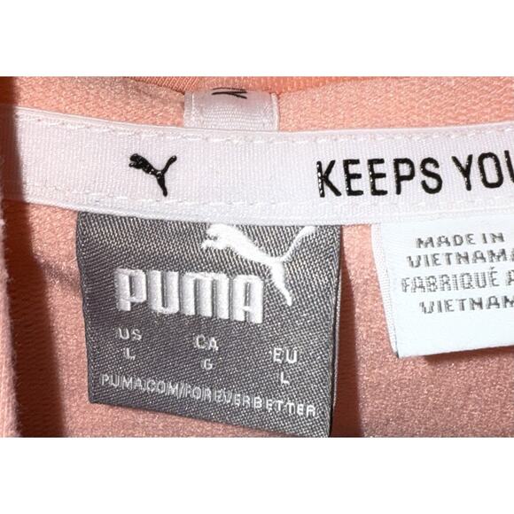 Puma Women's Long Sleeve Cropped Peach Color Hoodie Size Large - Picture 2 of 5